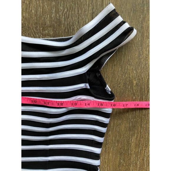 PURE Collection JS Collections Petites striped mesh peplum US size 8 top - Picture 6 of 9